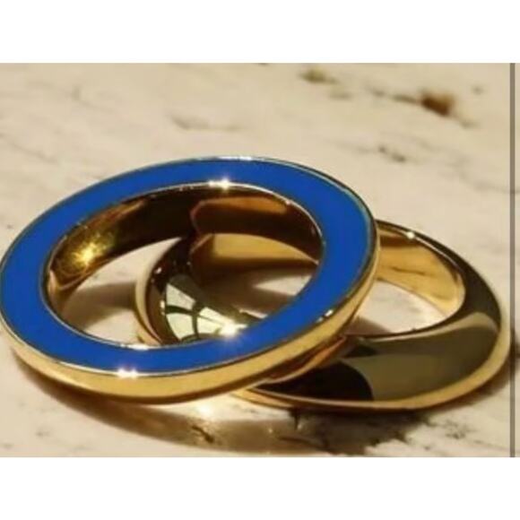 ✨ Jenny Bird‎ Stackable Enamel & Gold Rings ✨ - Picture 1 of 5